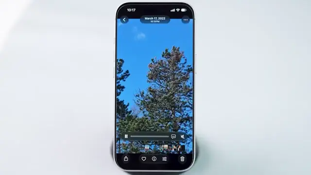 Accessing the edit menu for video on iPhone.