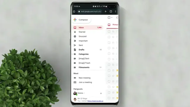 Gmail categories section to find more options.