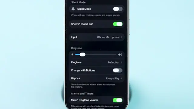 Adjust the Ringtone Volume Slider Adjust the ringtone volume slider to change alarm volume.