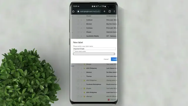 Successfully created folder/label in Gmail.