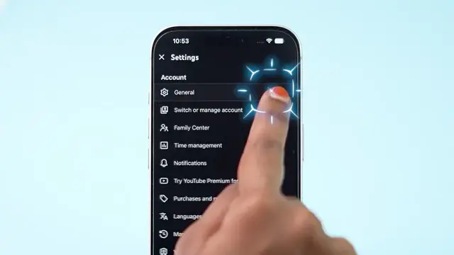 Location option in YouTube settings.