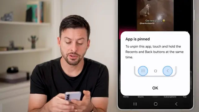 Unpinning the App Unpinning the YouTube app on Android.