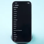 List of countries available for selection on YouTube.