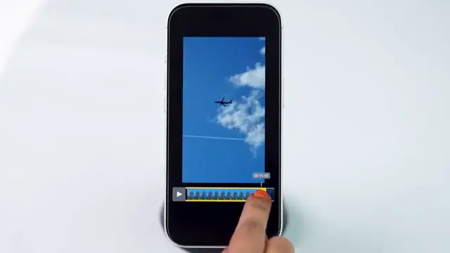 Final previewing of the trimmed video on iPhone.