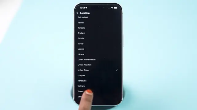 YouTube country change successful message.
