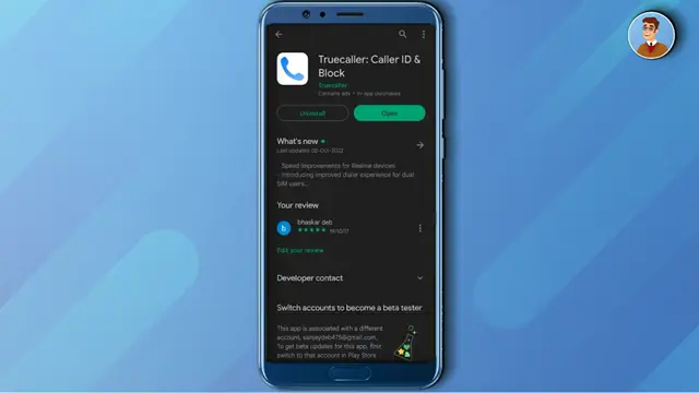 TrueCaller app home screen