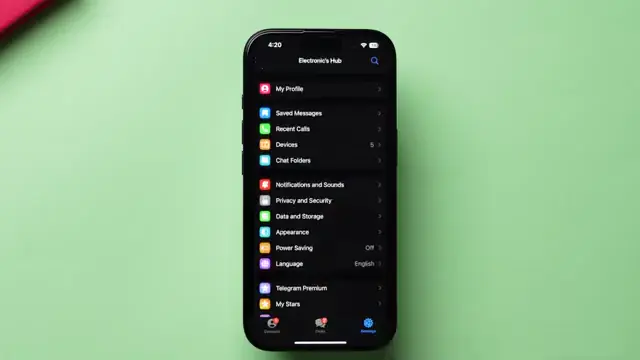 Privacy and Security section in Telegram settings.