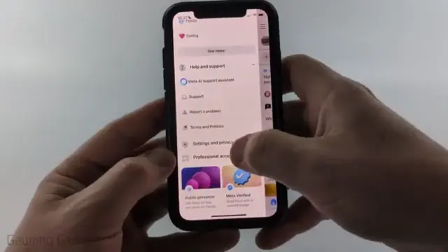 Go to Settings and Privacy Navigating to Settings and Privacy in Facebook app.