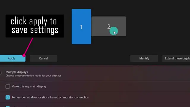 Set Your Main Display Selecting main display in Windows 10.